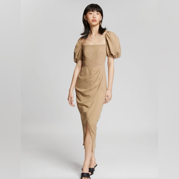 & Other Stories Fitted Puff Sleeve Midi
Dress - Picture 2 of 11
